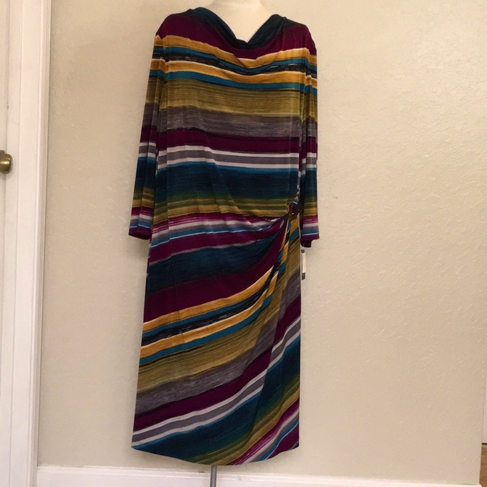 Tahari Multicolored Cowl Neck Dress - Women’s Plus Size 20W - NWT